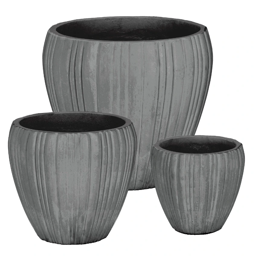 Bizzotto Set cementových zahradních květináčů Halong 30/41/55 cm