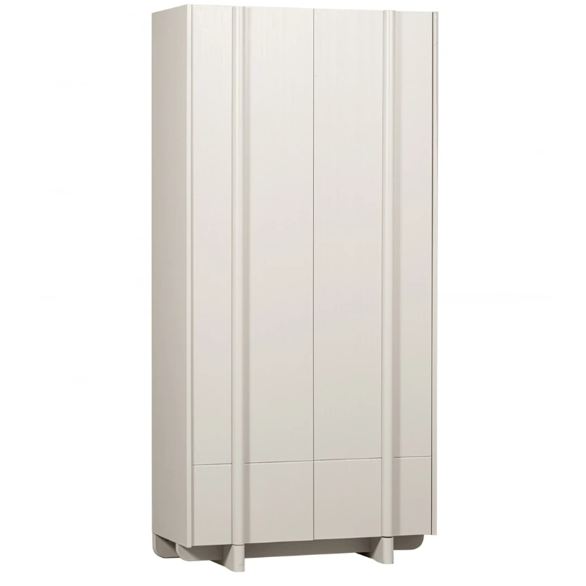 WOOOD Světle šedá dřevěná skříň Basu 210 x 101 cm