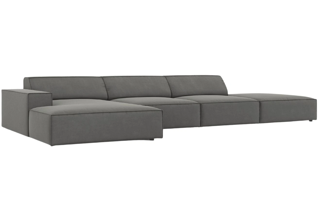 Micadoni Sametová rohová pohovka Jodie 341 cm