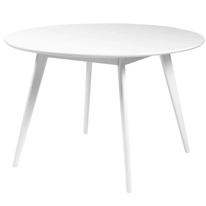 Bílý lakovaný kulatý jídelní stůl ROWICO YUMI 115 cm