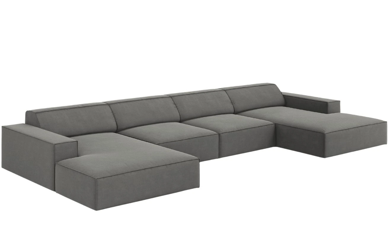 Micadoni Sametová rohová pohovka Jodie 364 cm