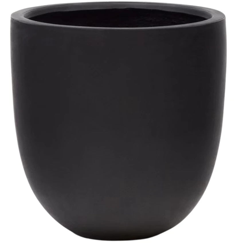 Kave Home Černý cementový zahradní květináč Aiguablava 56 x 54 cm