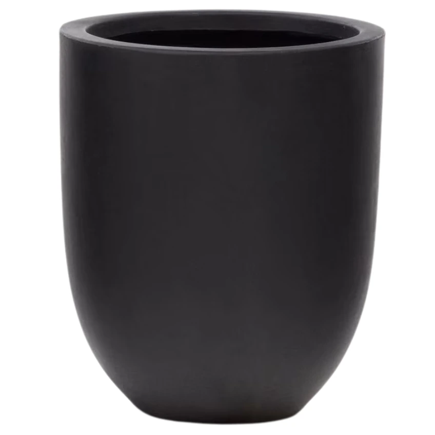 Kave Home Černý cementový zahradní květináč Aiguablava 46 x 39 cm