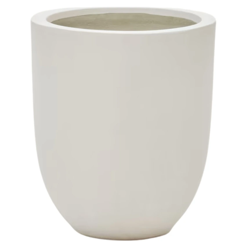 Kave Home Bílý cementový zahradní květináč Aiguablava 46 x 39 cm