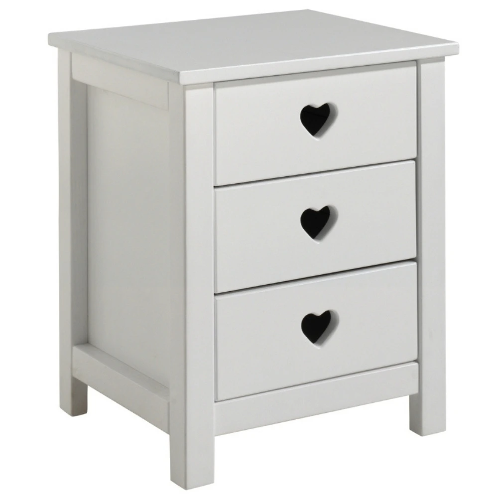 Bílý lakovaný noční stolek Vipack Amori 45 x 40 cm