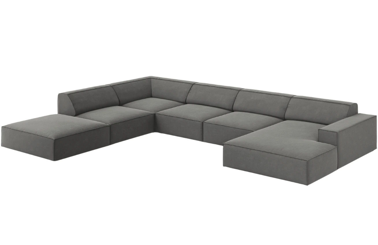 Micadoni Sametová rohová pohovka Jodie 364 cm