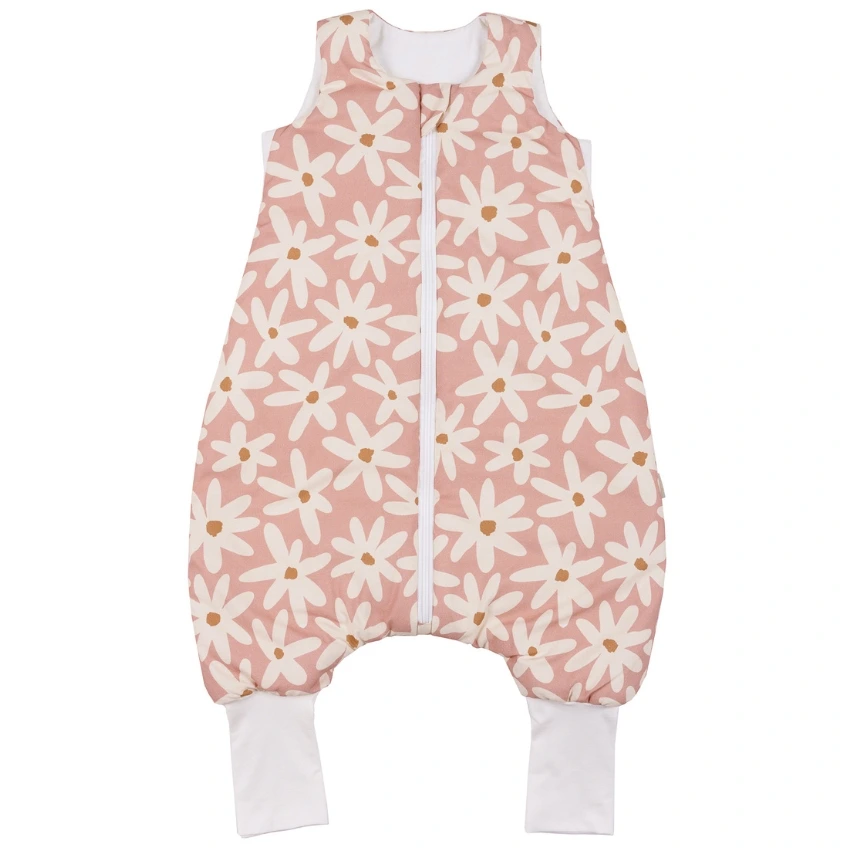 Malomi Kids Růžový bavlněný spací pytel s nohavicemi Blush Daisies 86 cm