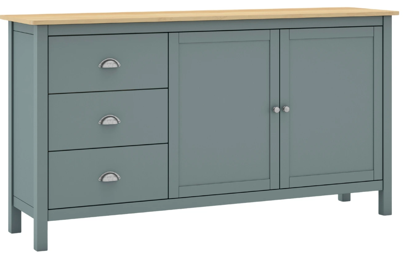 Zelená dřevěná komoda Marckeric Misti 150 x 40 cm