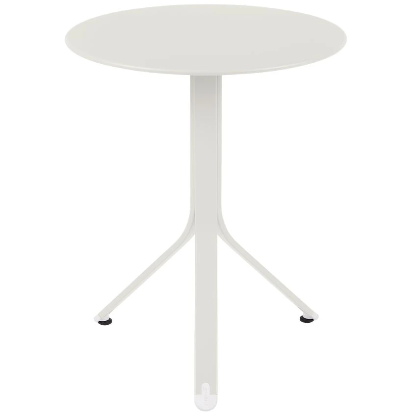 Světle šedý kovový stůl Fermob Rest'O Ø 60 cm