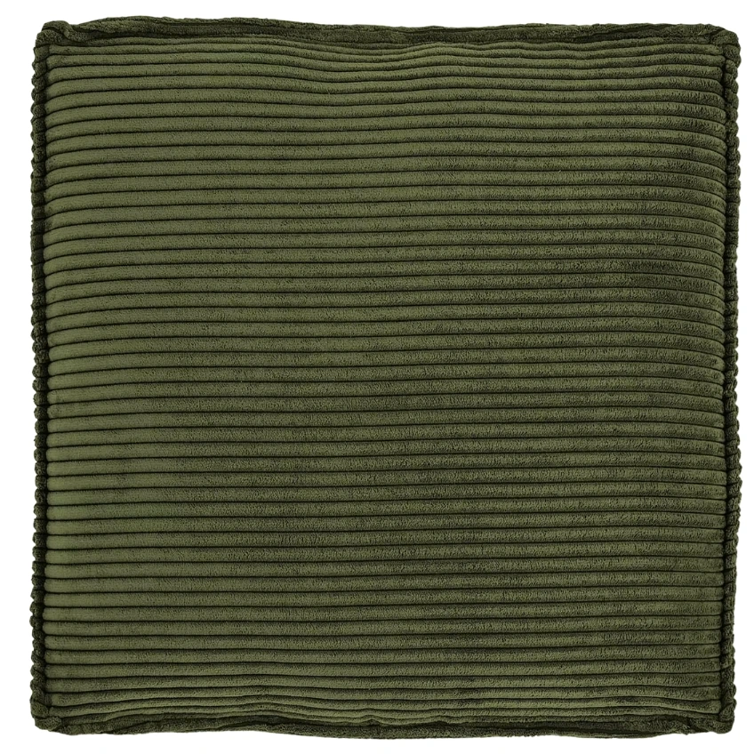 Zelený manšestrový polštář Kave Home Blok 60 x 60 cm
