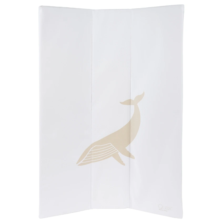 Bílá omyvatelná přebalovací podložka Quax Whale 67 x 44 cm