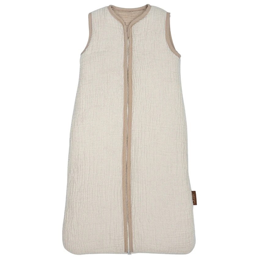 Béžový mušelínový dětský spací pytel Quax Natural 70 cm