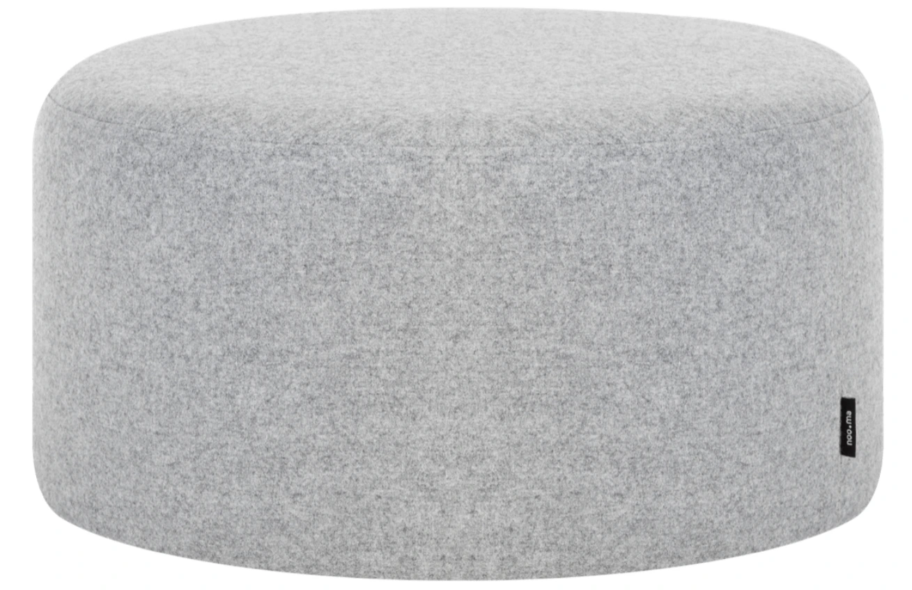 noo.ma Šedý čalouněný puf Folk 50 cm