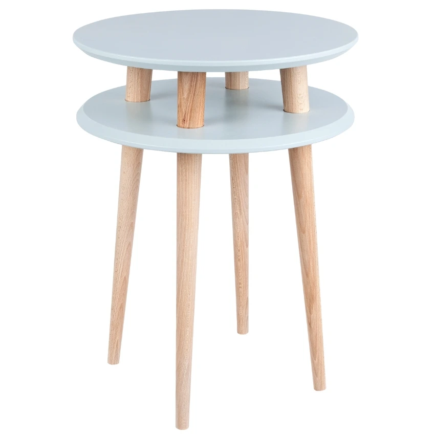 Světle šedý lakovaný odkládací stolek RAGABA UFO 45 cm