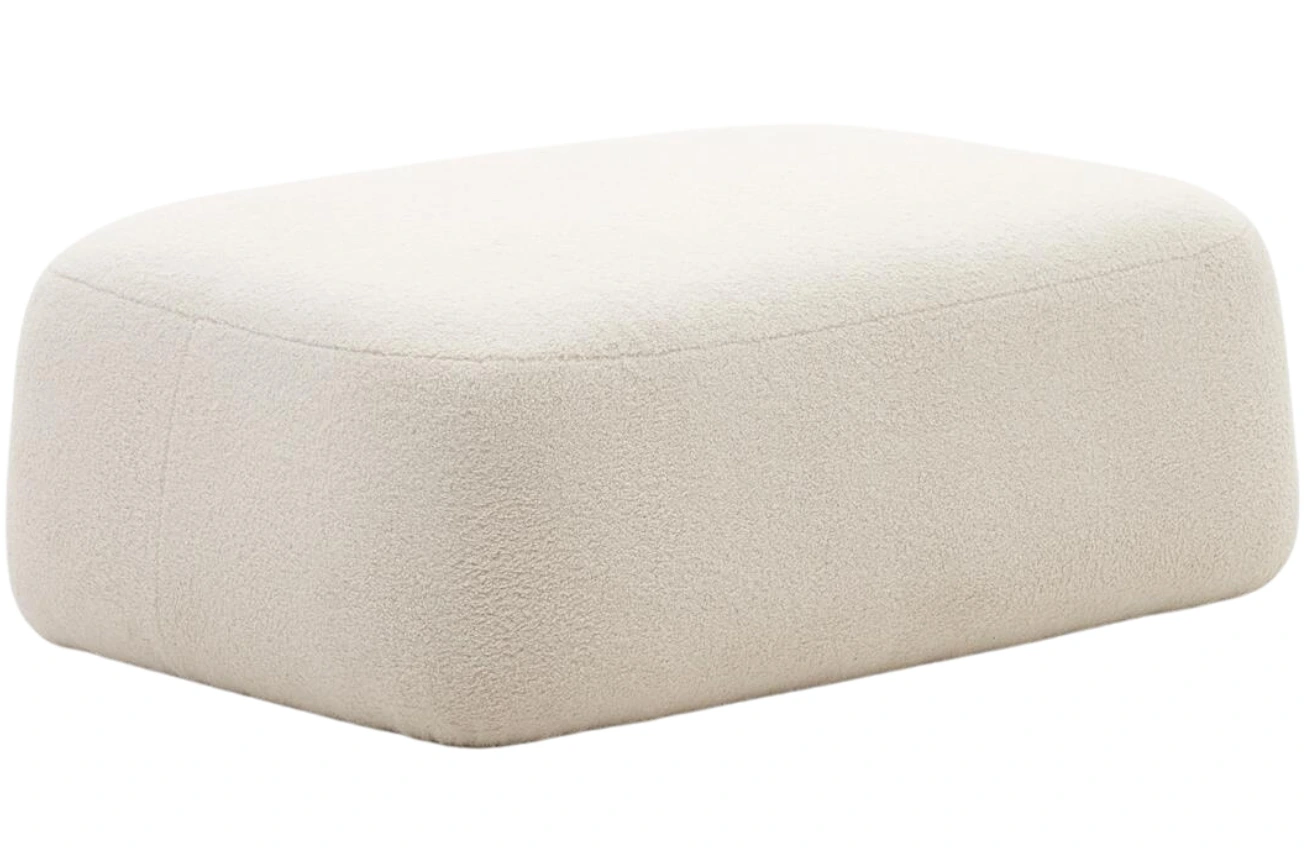 Kave Home Béžová bouclé podnožka Martina 123 x 85 cm