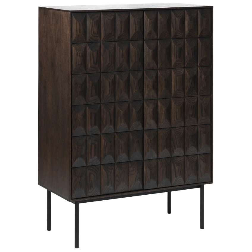 Unique Furniture Tmavě hnědá dubová vinotéka Latina 130 x 90 cm