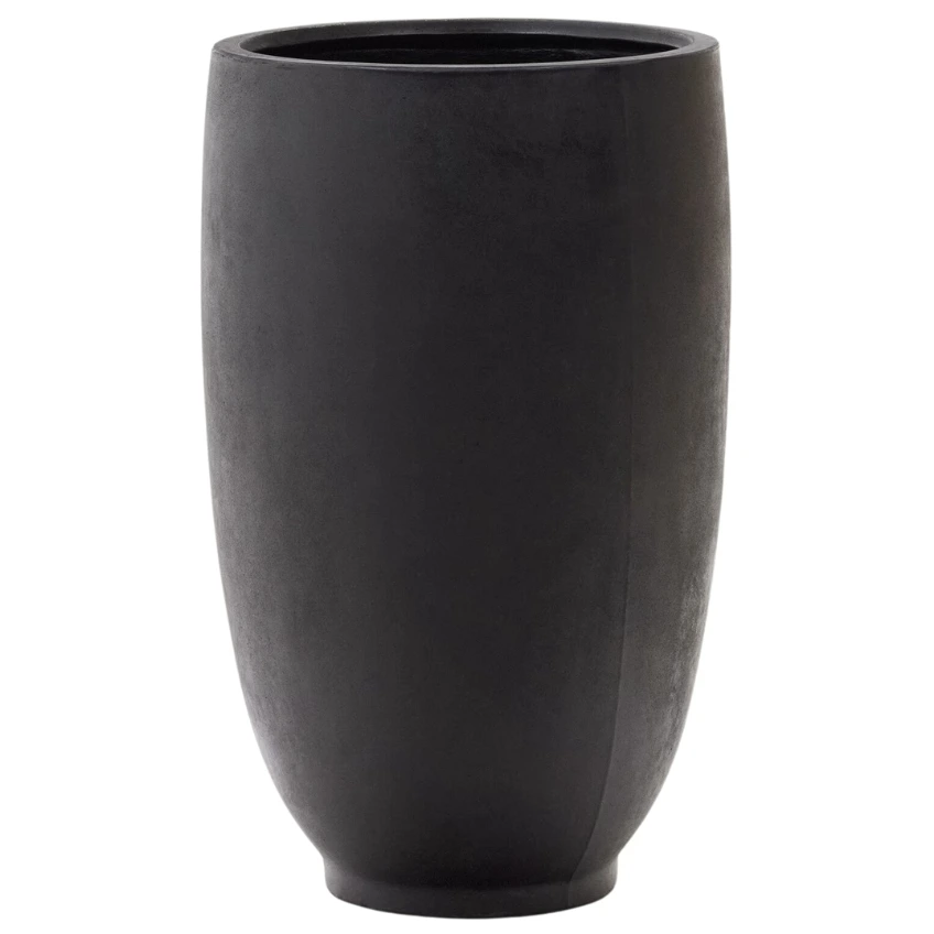 Černý cementový zahradní květináč Kave Home Aiguablava 121 x 76 cm