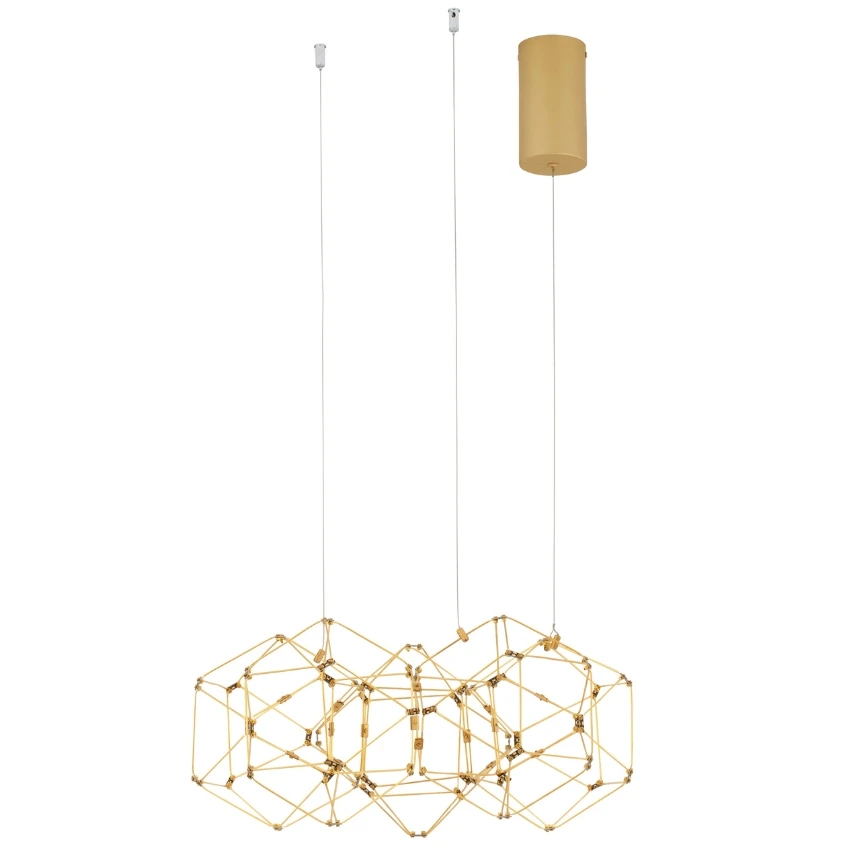 Zlaté kovové závěsné LED světlo Nova Luce Nebula 47 cm