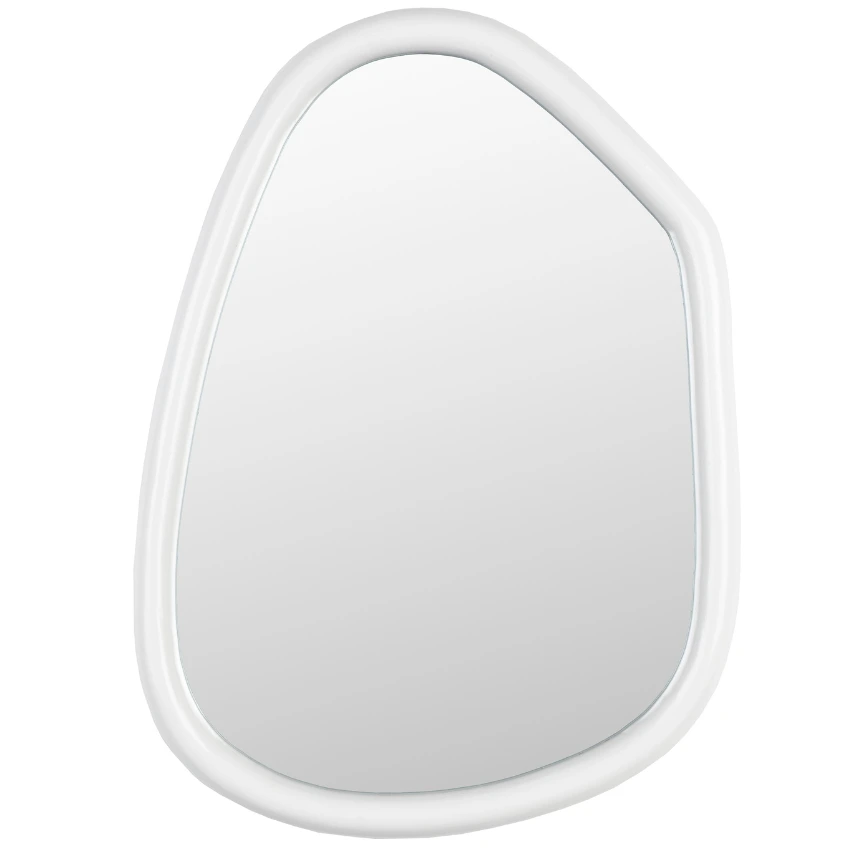 Bílé dřevěné zrcadlo ZUIVER LOOKS 67 x 49 cm