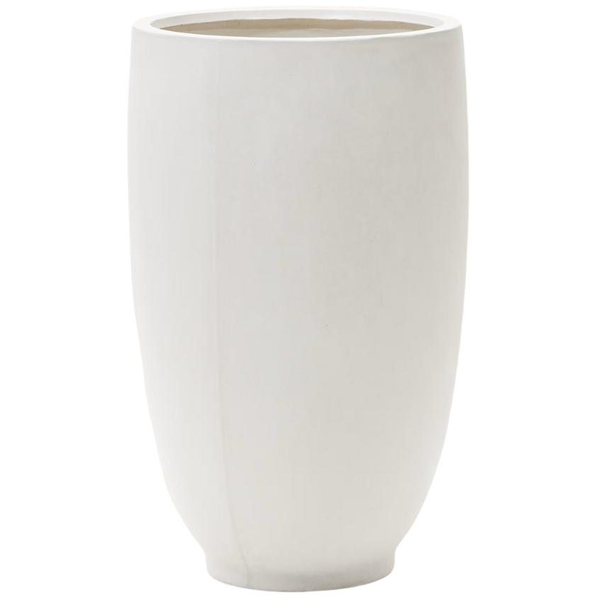 Bílý cementový zahradní květináč Kave Home Aiguablava 121 x 76 cm