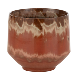 Hnědý keramický květináč J-line Alone 16 cm