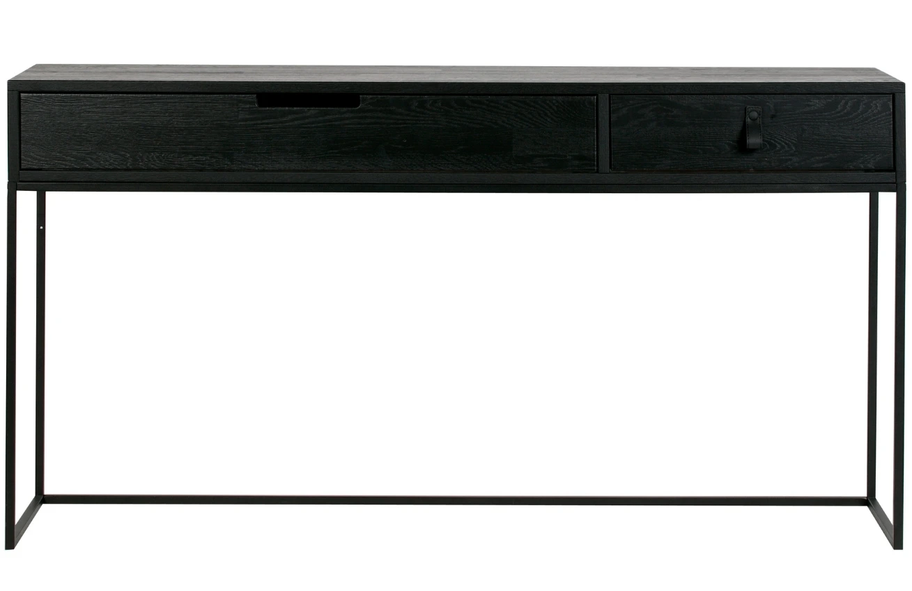 WOOOD Černý masivní dubový toaletní stolek Frax 140 cm