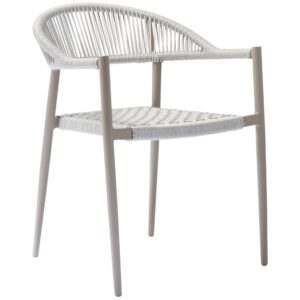 WOOOD Světle šedá hliníková zahradní jídelní židle Pue