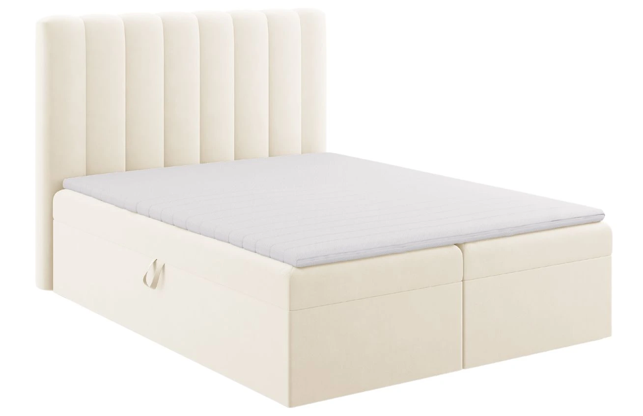 Micadoni Sametová boxspring postel Kelp 160 x 200 cm