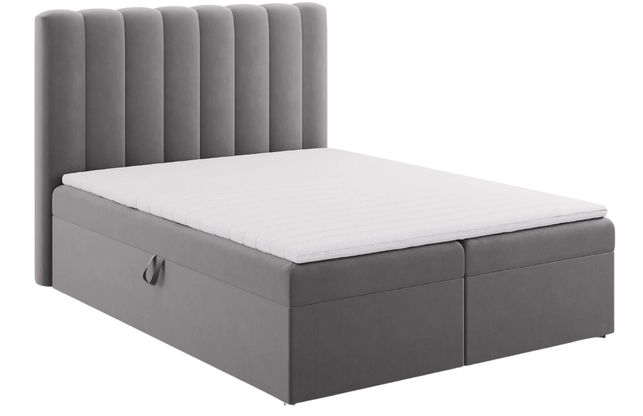 Micadoni Sametová boxspring postel Kelp 180 x 200 cm