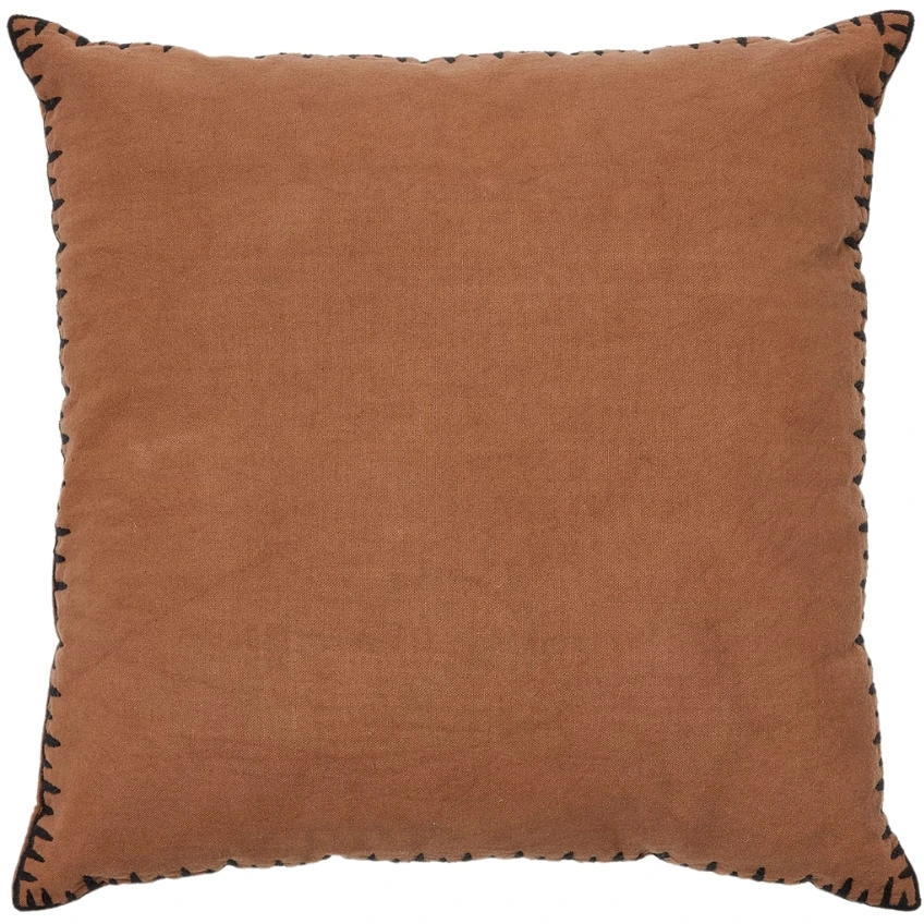 Hnědý bavlněný povlak na polštář Kave Home Satol 45 x 45 cm