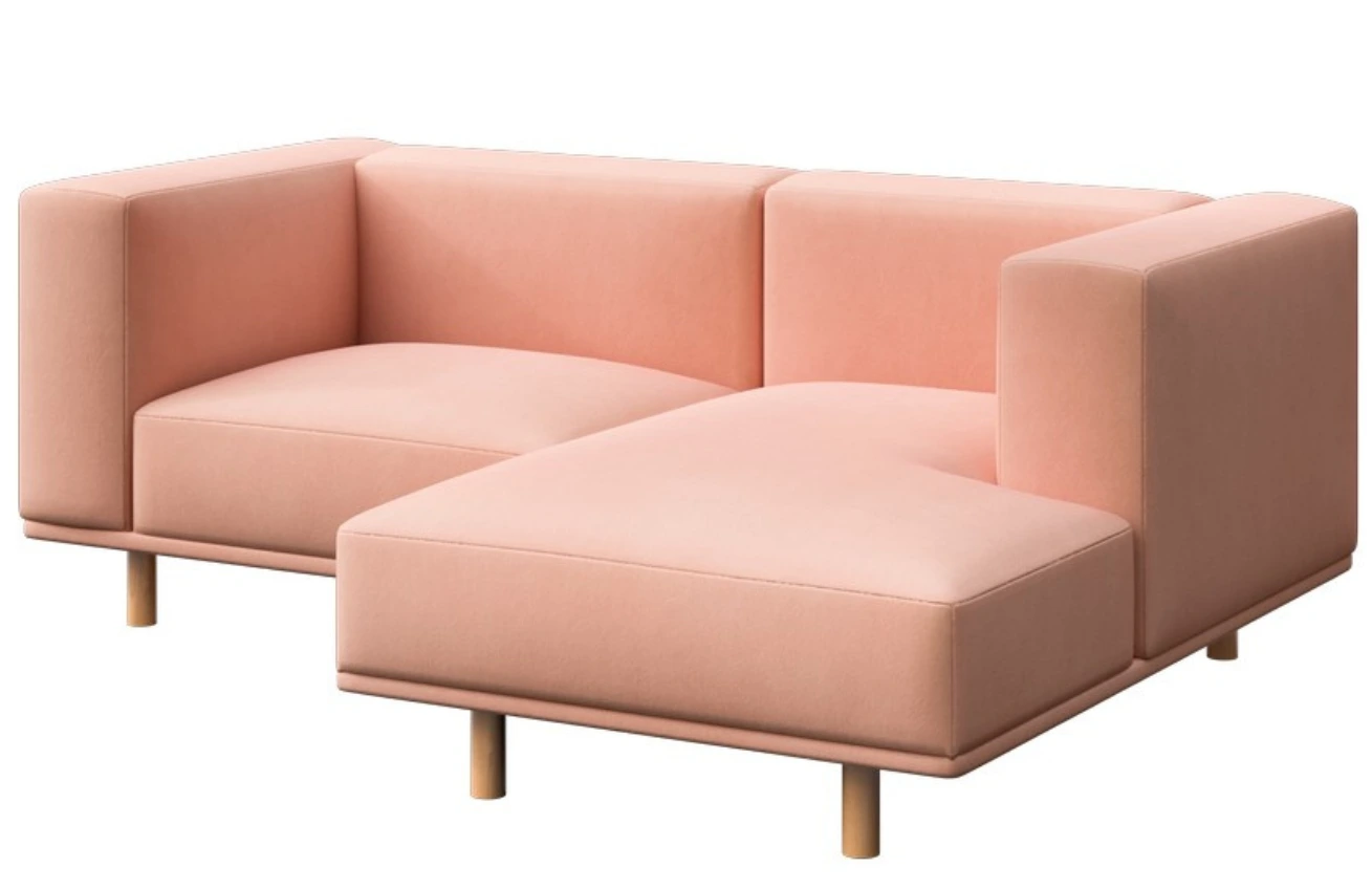 Ame Yens Sametová rohová pohovka Kukumo 204 cm