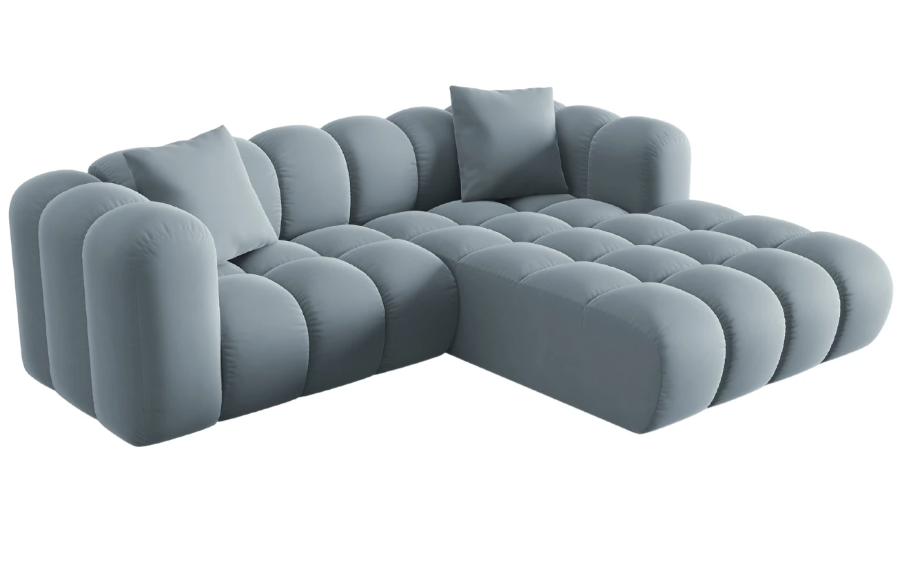 Windsor & Co Sametová rohová pohovka Halley 242 cm