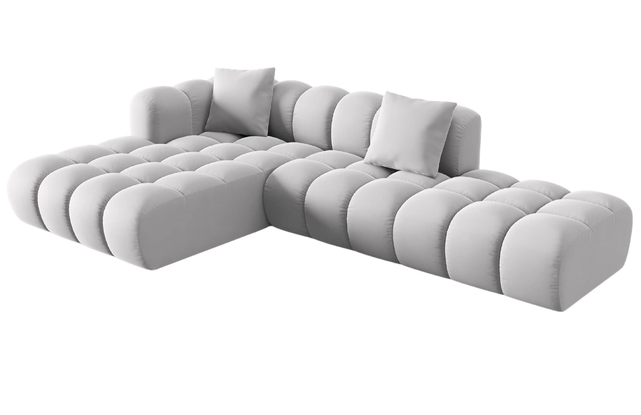 Windsor & Co Sametová rohová pohovka Halley 309 cm