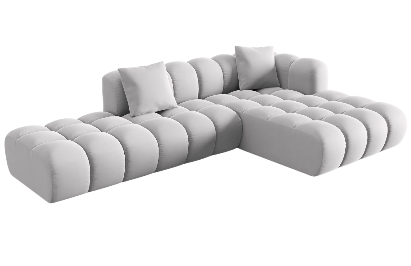 Windsor & Co Sametová rohová pohovka Halley 309 cm