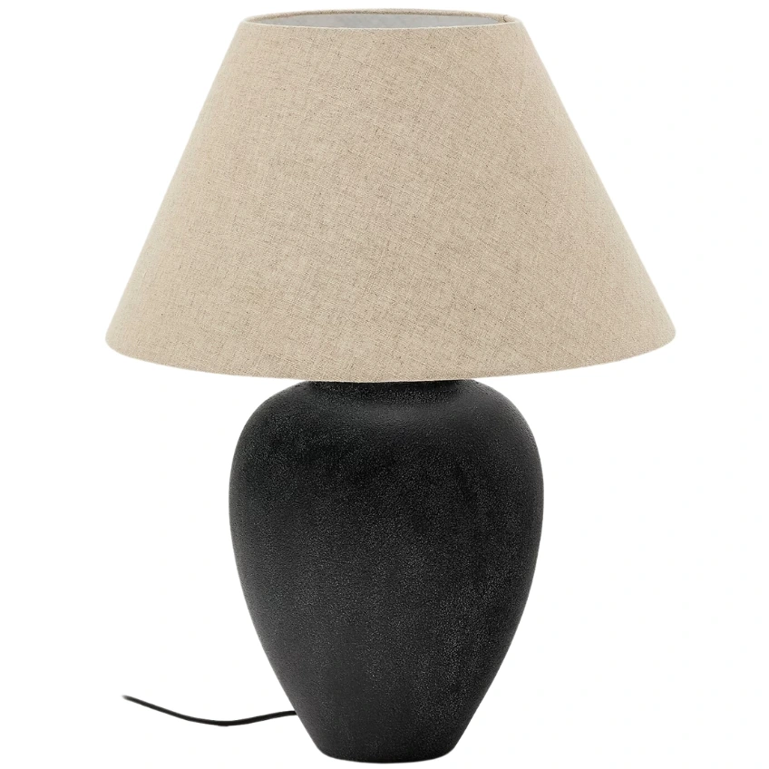 Černá keramická stolní lampa Kave Home Mercadal 59 cm