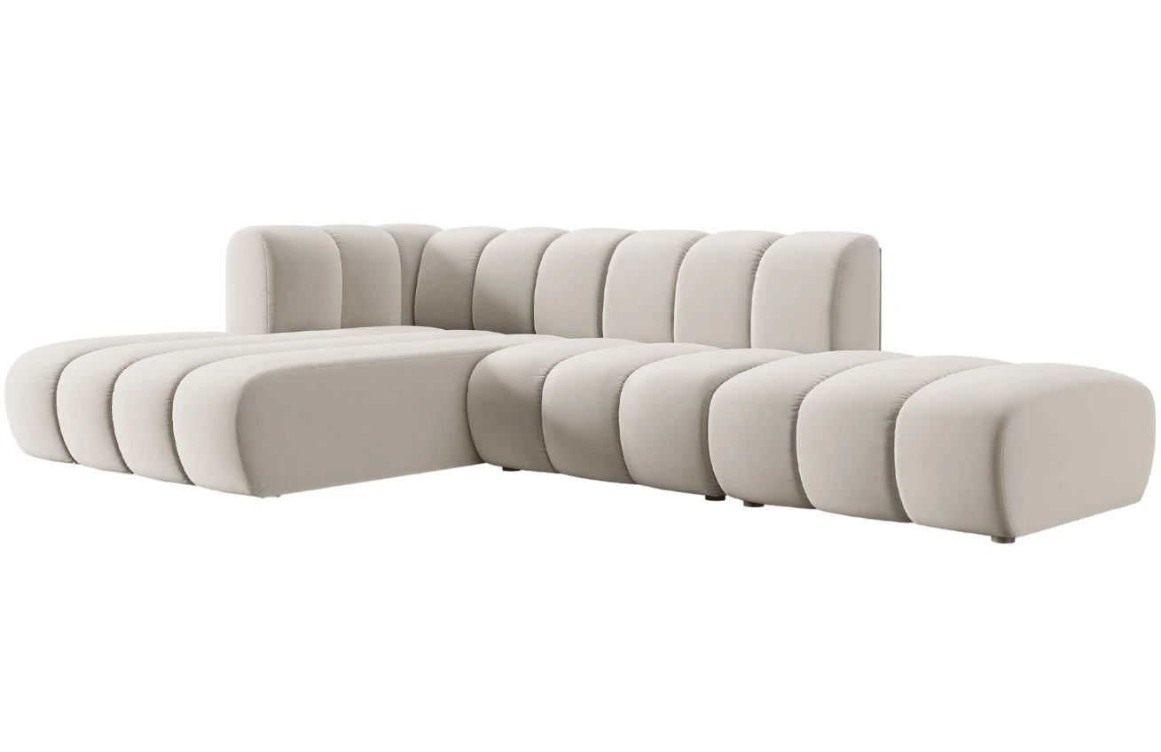 Micadoni Sametová rohová pohovka Lupine 294 cm