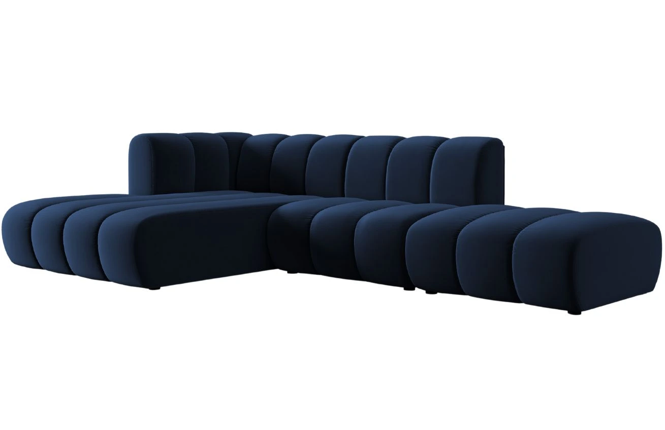 Micadoni Sametová rohová pohovka Lupine 294 cm