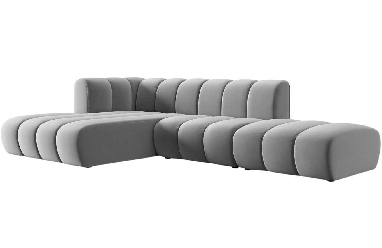 Micadoni Sametová rohová pohovka Lupine 294 cm