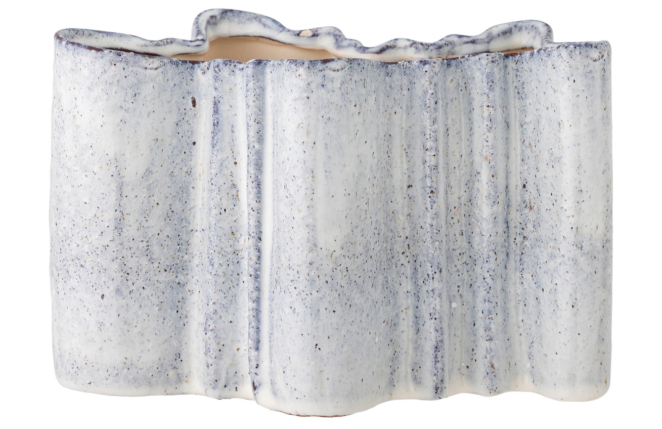 Bloomingville Modrý kameninový květináč Lindae 22