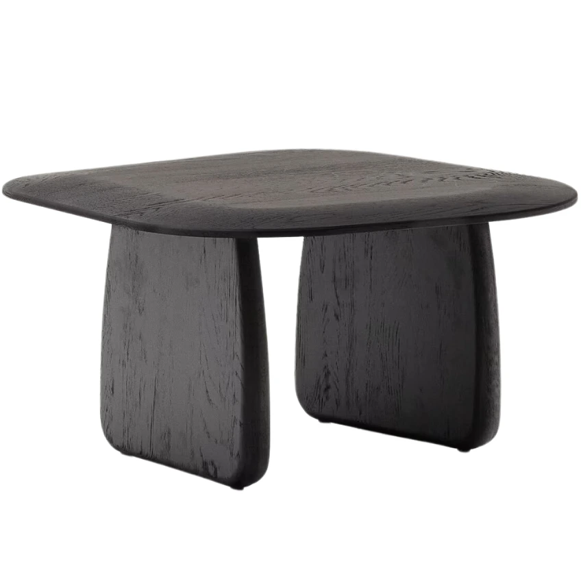 Černý dubový odkládací stolek Kave Home Pirita 71 x 70 cm