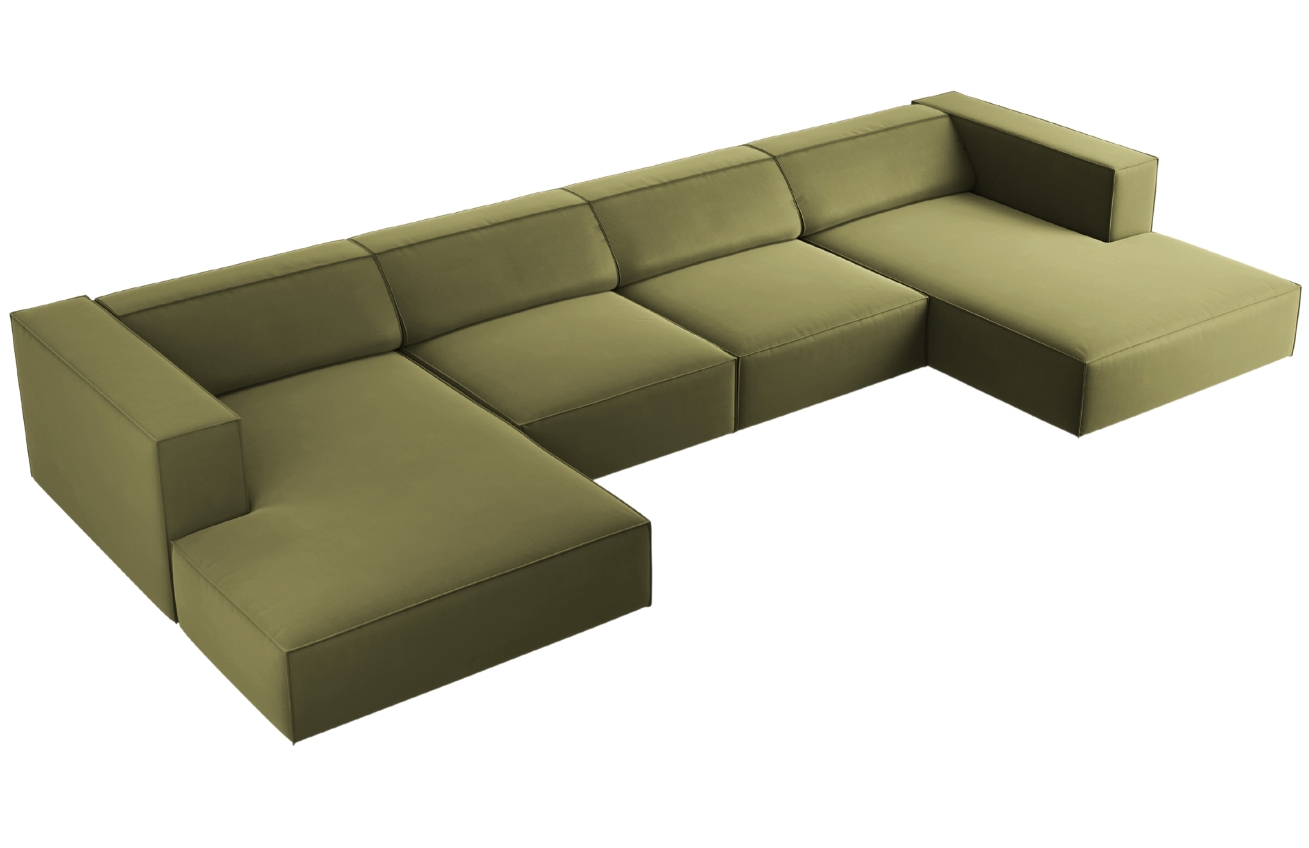 Cosmopolitan Design Sametová rohová pohovka Arendal 364 cm