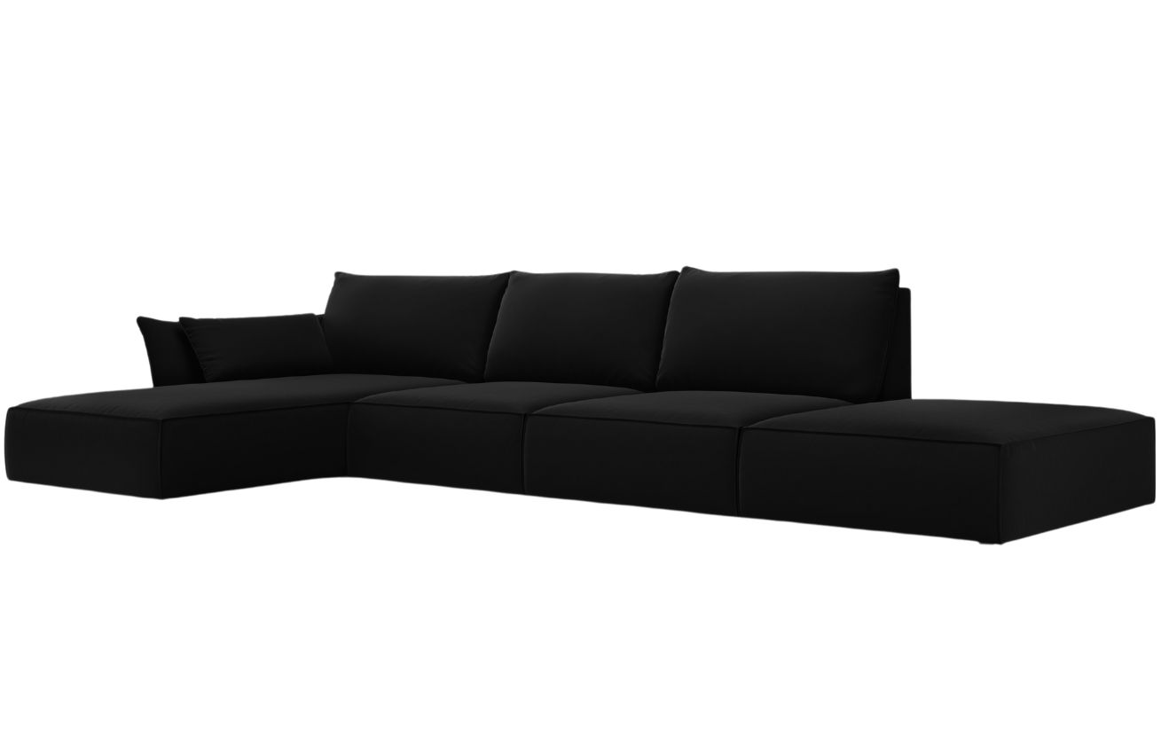 Micadoni Sametová rohová pohovka Kaelle 364 cm