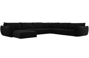 Micadoni Sametová rohová pohovka Kaelle 384 cm
