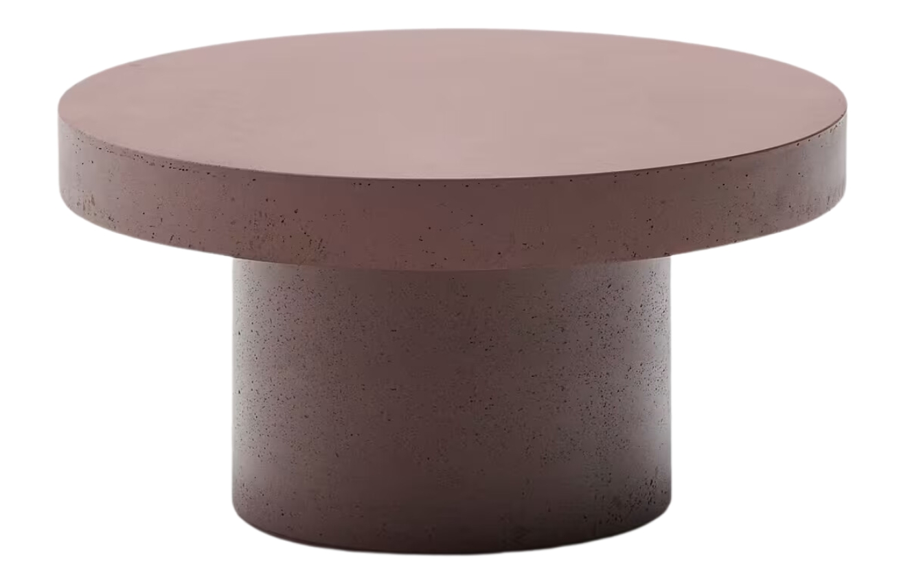 Kave Home Terakotově červený cementový zahradní stolek Aiguablava 90 cm