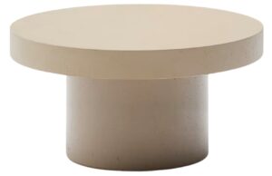 Kave Home Béžový cementový zahradní stolek Aiguablava 90 cm