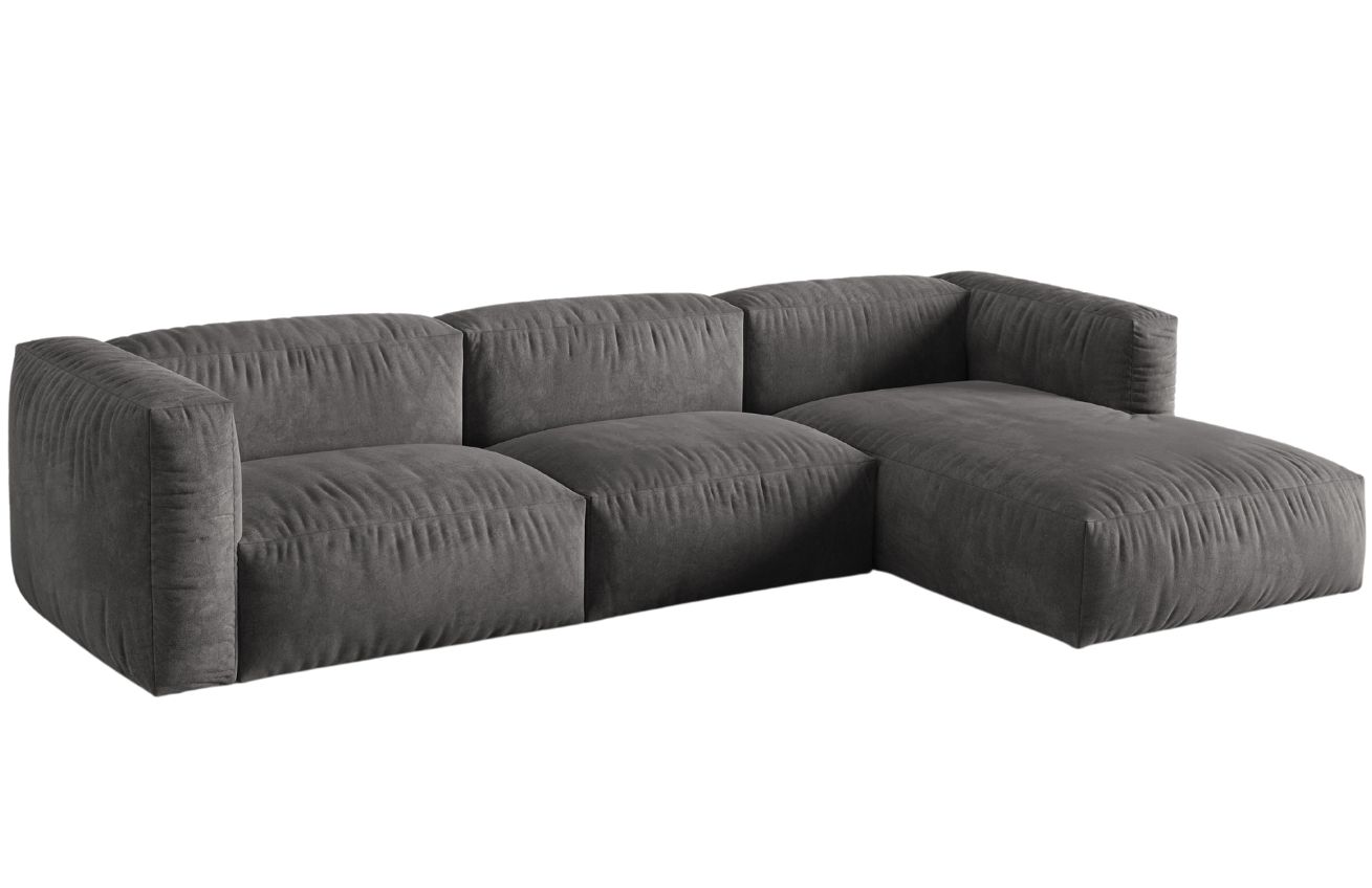 Micadoni Sametová rohová pohovka Martina 330 cm