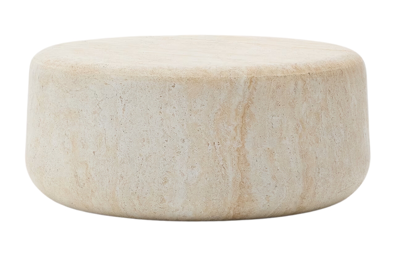 Kave Home Béžový cementový zahradní stolek Drasi 90 cm