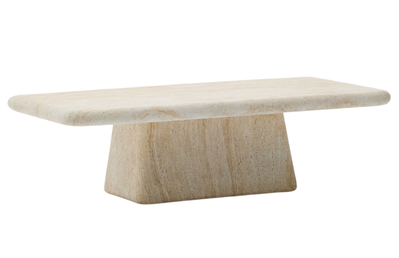 Kave Home Béžový cementový zahradní stolek Drasi 140 x 70 cm