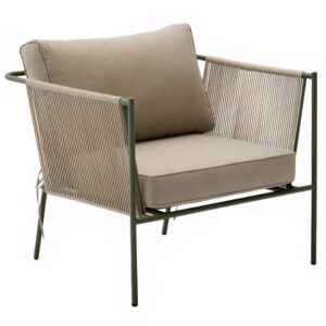 Kave Home Béžovo-zelené zahradní křeslo Zivia