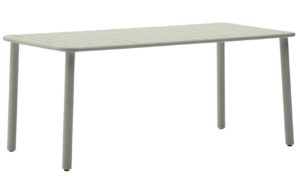 Kave Home Světle zelený kovový zahradní stůl Brai 180 x 90 cm